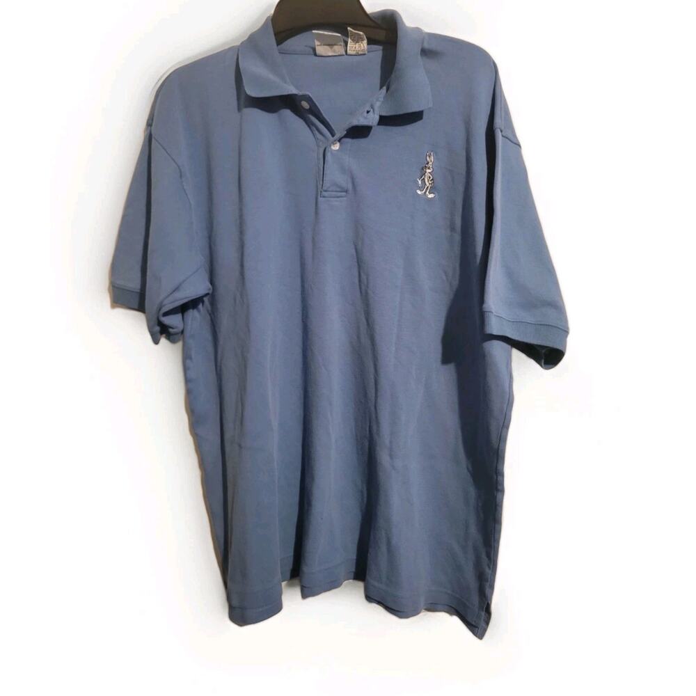 Vintage Looney Tunes Classic Bugs Bunny Polo Shirt Sz XL Embroidered Warner Bros